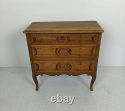 Vintage French Beautiful Small Wooden Side Table Nightstand Chest Of Drawers Hin