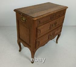 Vintage French Beautiful Small Wooden Side Table Nightstand Chest Of Drawers Hin