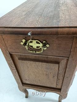Vintage French Beautiful Small Wooden Side Table Nightstand Chest Of Drawers Hin