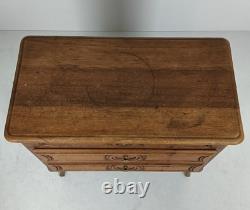 Vintage French Beautiful Small Wooden Side Table Nightstand Chest Of Drawers Hin