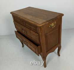 Vintage French Beautiful Small Wooden Side Table Nightstand Chest Of Drawers Hin