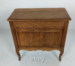 Vintage French Beautiful Small Wooden Side Table Nightstand Chest Of Drawers Hin