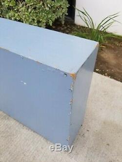 Vintage French Country Blue Apothecary Cabinet w 45 Drawers Farmhouse Industrial