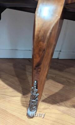 Vintage French Louis XV Inlaid Lighted Display Half Round Cabinet