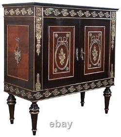 Vintage French Louis XVI Ebonized Mahogany Commode Bar Server Console Cabinet