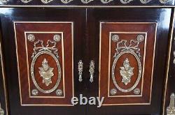 Vintage French Louis XVI Ebonized Mahogany Commode Bar Server Console Cabinet