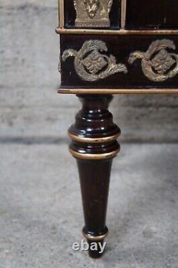 Vintage French Louis XVI Ebonized Mahogany Commode Bar Server Console Cabinet