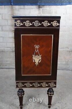 Vintage French Louis XVI Ebonized Mahogany Commode Bar Server Console Cabinet