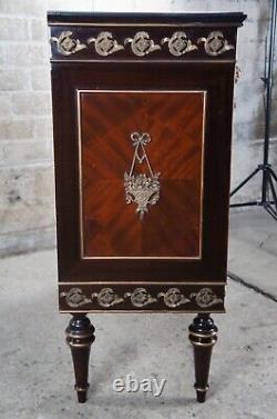 Vintage French Louis XVI Ebonized Mahogany Commode Bar Server Console Cabinet