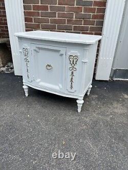 Vintage French Provincial White Cabinet, White Console Cabinet 29.5x17x26