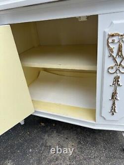 Vintage French Provincial White Cabinet, White Console Cabinet 29.5x17x26