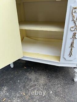 Vintage French Provincial White Cabinet, White Console Cabinet 29.5x17x26