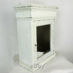 Vintage French Provincial White Wood Medicine Wall Cabinet Apothecary Romantic