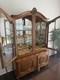 Vintage French Two-piece China Cabinet Display Hutch 77x50x20