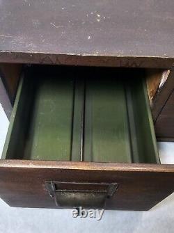 Vintage GLOBE WERNICKE Oak 2 Drawer Index Card File Cabinet