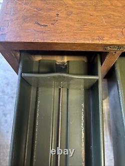 Vintage GLOBE WERNICKE WOODEN 2 DRAWER Index Card FILE CABINET