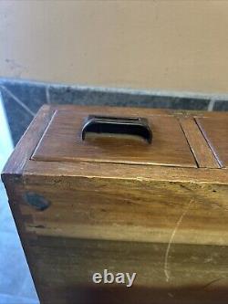 Vintage GLOBE WERNICKE WOODEN 2 DRAWER Index Card FILE CABINET