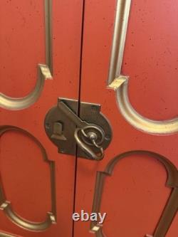 Vintage Gabberts Orange And Gold Cupboard Circa 1960s Made In USA