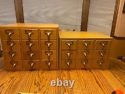 Vintage Gaylord Bros 12 & 9 Drawer Card Catalog