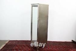 Vintage Glass Medical Cabinet, Pharmacy, Apothecary, Lab, Stainless Steel