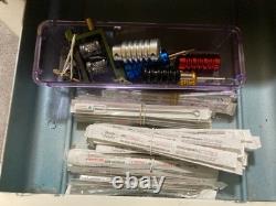 Vintage Gomco Medical Dental Tattoo Rolling Cabinet Cart & Tattoo Kit Supplies