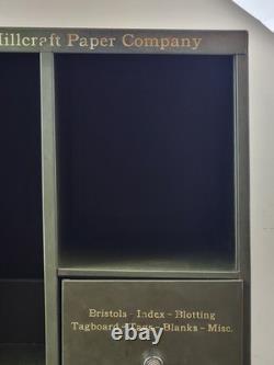 Vintage Green Metal Industrial Office File Cabinet Ledger Book Holder Shelf