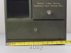 Vintage Green Metal Industrial Office File Cabinet Ledger Book Holder Shelf