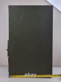 Vintage Green Metal Industrial Office File Cabinet Ledger Book Holder Shelf