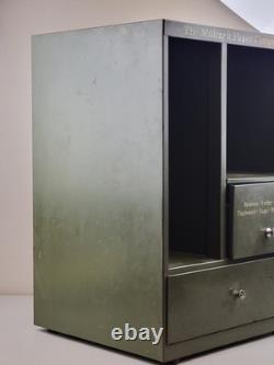 Vintage Green Metal Industrial Office File Cabinet Ledger Book Holder Shelf