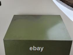 Vintage Green Metal Industrial Office File Cabinet Ledger Book Holder Shelf