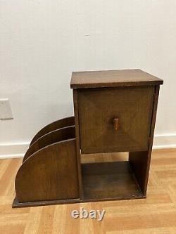 Vintage HUMIDOR CABINET Art Deco copper lined cigar storage magazine rack stand