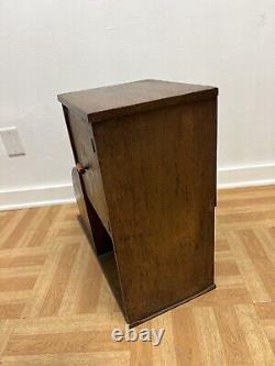 Vintage HUMIDOR CABINET Art Deco copper lined cigar storage magazine rack stand