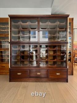 Vintage Haberdashery Shop Display Cabinet 51-Drawer Double Unit c. 1940