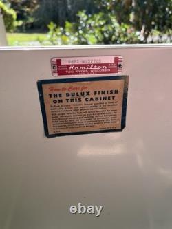 Vintage Hamilton DuPont Dulux Enamel Black & Cream Medical/Dental Cabinet