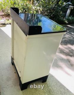 Vintage Hamilton DuPont Dulux Enamel Black & Cream Medical/Dental Cabinet