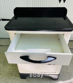 Vintage Hamilton DuPont Dulux Enamel Black & Cream Medical/Dental Cabinet