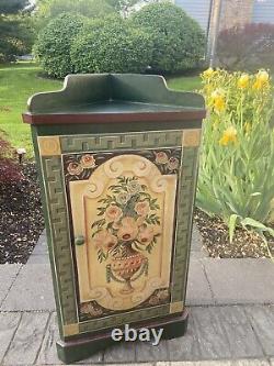 Vintage Hand Crafted Wooden Triangle Corner Cabinet H 35xW 18.5x D 10