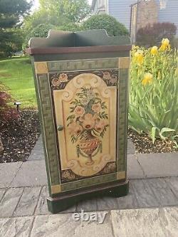 Vintage Hand Crafted Wooden Triangle Corner Cabinet H 35xW 18.5x D 10