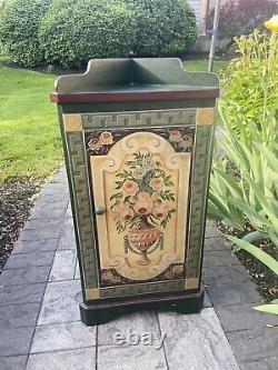 Vintage Hand Crafted Wooden Triangle Corner Cabinet H 35xW 18.5x D 10