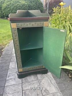 Vintage Hand Crafted Wooden Triangle Corner Cabinet H 35xW 18.5x D 10