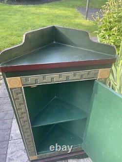 Vintage Hand Crafted Wooden Triangle Corner Cabinet H 35xW 18.5x D 10