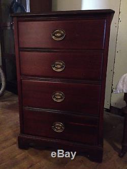 Vintage Hepplewhite 2 Drawer Wooden Filing Cabinet