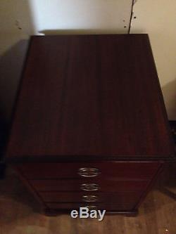 Vintage Hepplewhite 2 Drawer Wooden Filing Cabinet