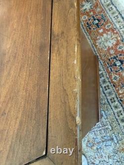 Vintage Hexagonal Wood Pedestal Cabinet Side Table c. 1976 Mid Century Style