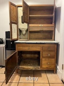 Vintage Hoosier Cabinet with Flour Bin Glass Knobs Kitchen Drawer Pulls