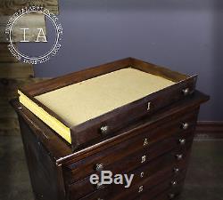 Vintage Industrial 12 Drawer Flat File Storage Cabinet National Register Base