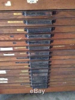 Vintage Industrial 16 Drawer Hamilton Flat File Printers Cabinet