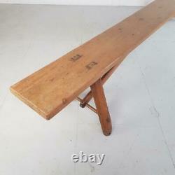 Vintage Industrial 19th Century Primitive Rustic Fruitwood Bench #2748