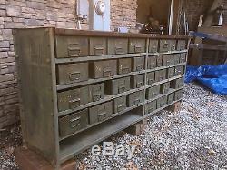Vintage Industrial 36 Drawer Hardware Store Storage Cabinet