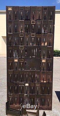 Vintage Industrial ART METAL Steel Mail Sorter / Library File LARGE cabinet